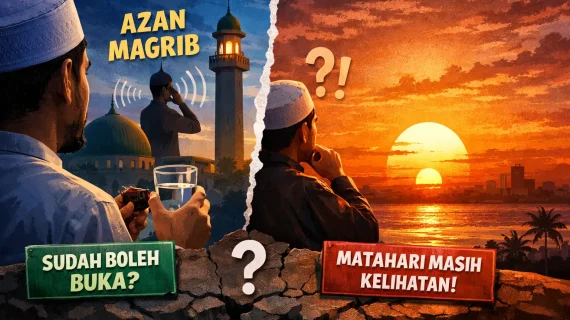 Azan Magrib Sudah Berkumandang, Tapi Matahari Belum Terbenam: Puasa Orang Indonesia Salah?