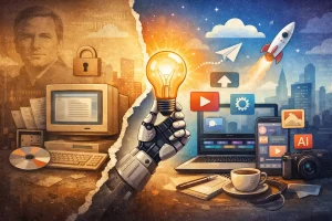 Dari Windows Bajakan Sampai AI Copilot: Kenapa Cara Kita Kerja (dan Bikin Konten) Sudah Berubah Total