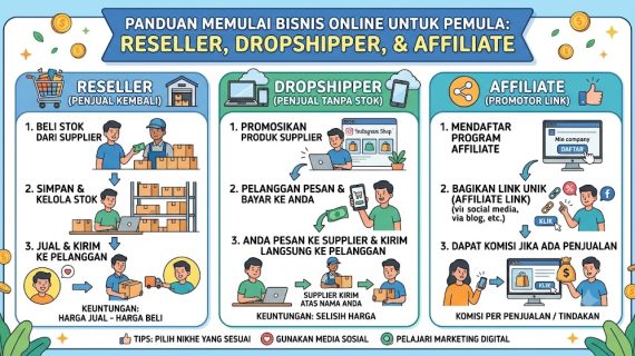 Reseller, Dropshipper, atau Affiliate? Mana yang Paling Cocok untuk Pemula?